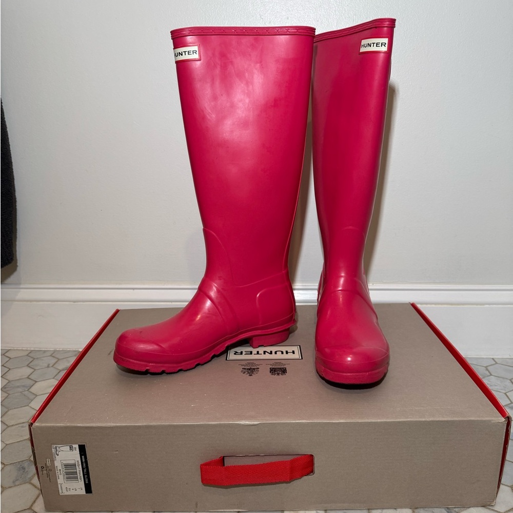 Hunter Pink Tall Rain Boots